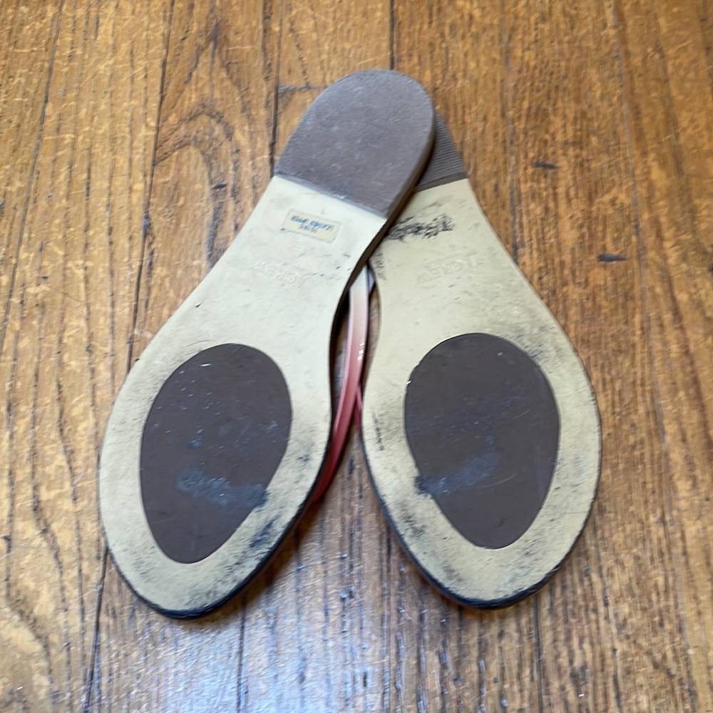 J. Crew Coral/Orange Patent Leather Flip Flop Sandals - Picture 4 of 4